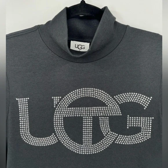 π NWT UGG x Telfar Logo Crystal Mockneck Top Turtleneck Rhinestone Black Small - Picture 8 of 11